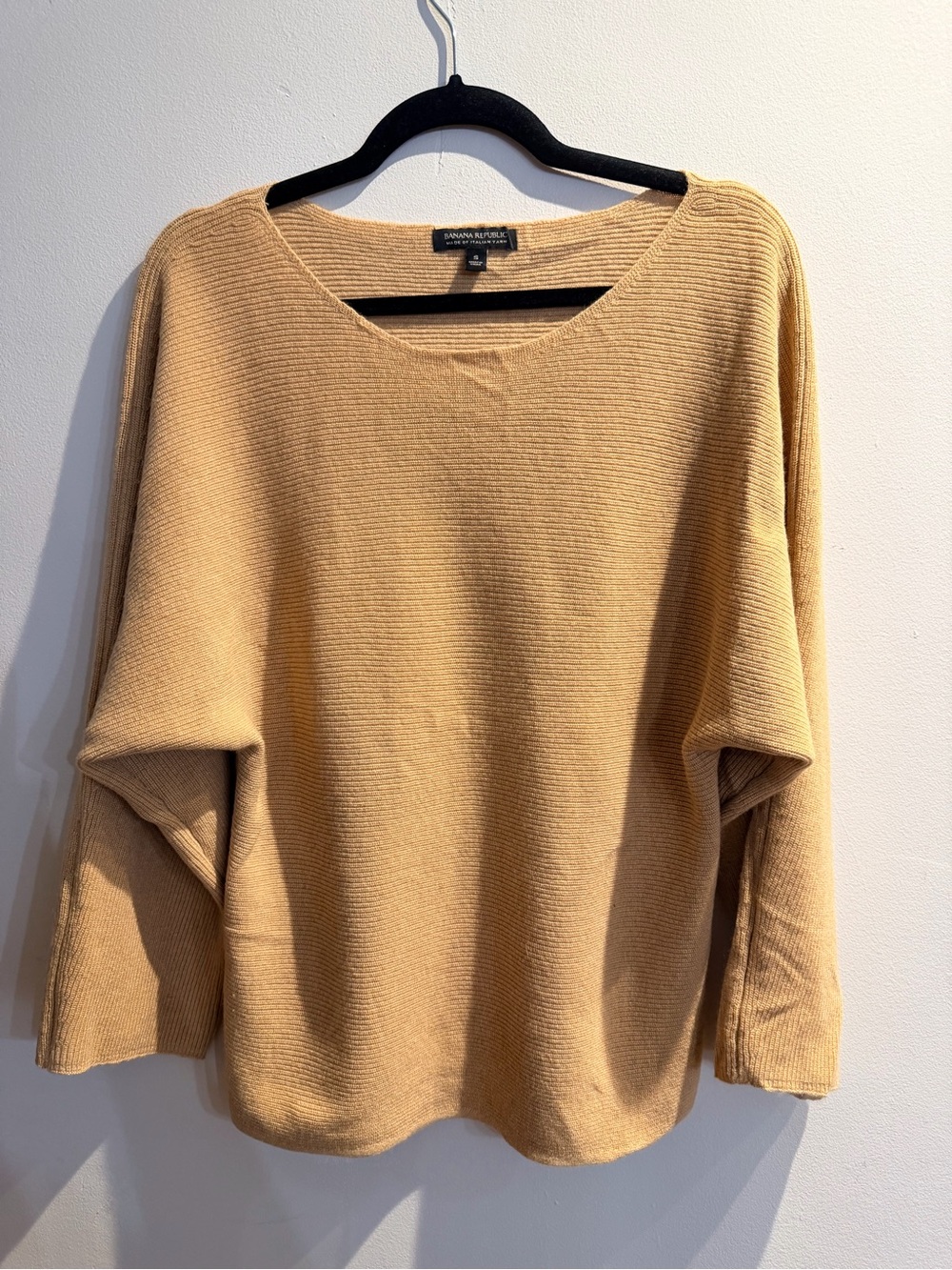 Banana Republic Women's Camel Scoop-Neck Ribbed Sweater